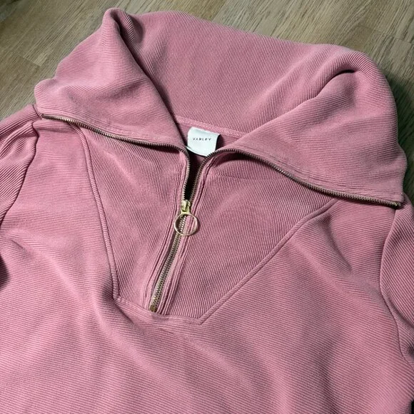 Varley Vine Half-Zip Pullover size L large pink rose gold zip sweatshirt - Picture 6 of 10
